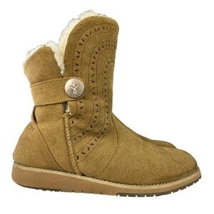 Emu Australia Belah Lo Merino Wool Lined Suede Ankle Boots Womens Size 6‎